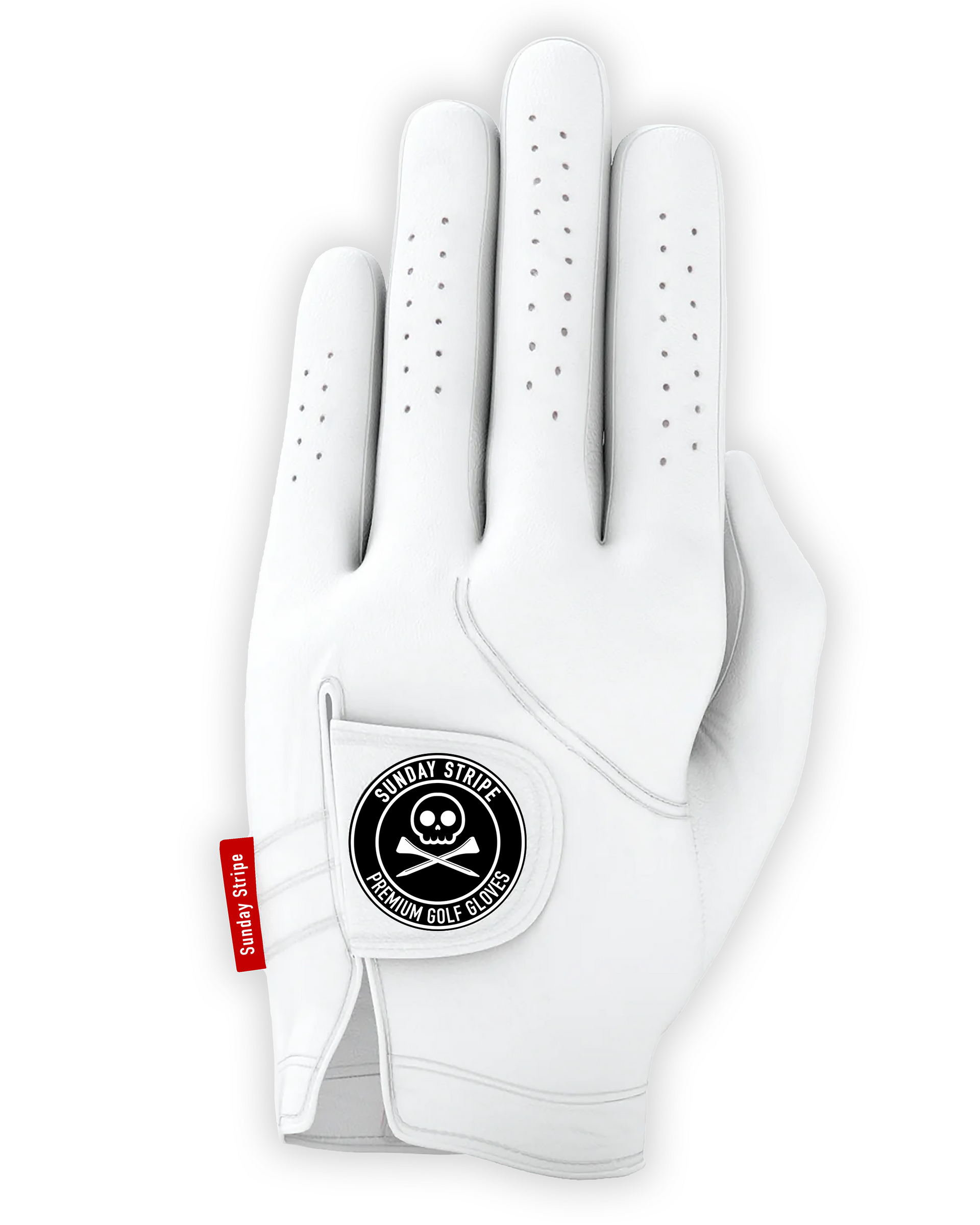 Sunday Stripe Pure White Golf Glove | Clean & Classic